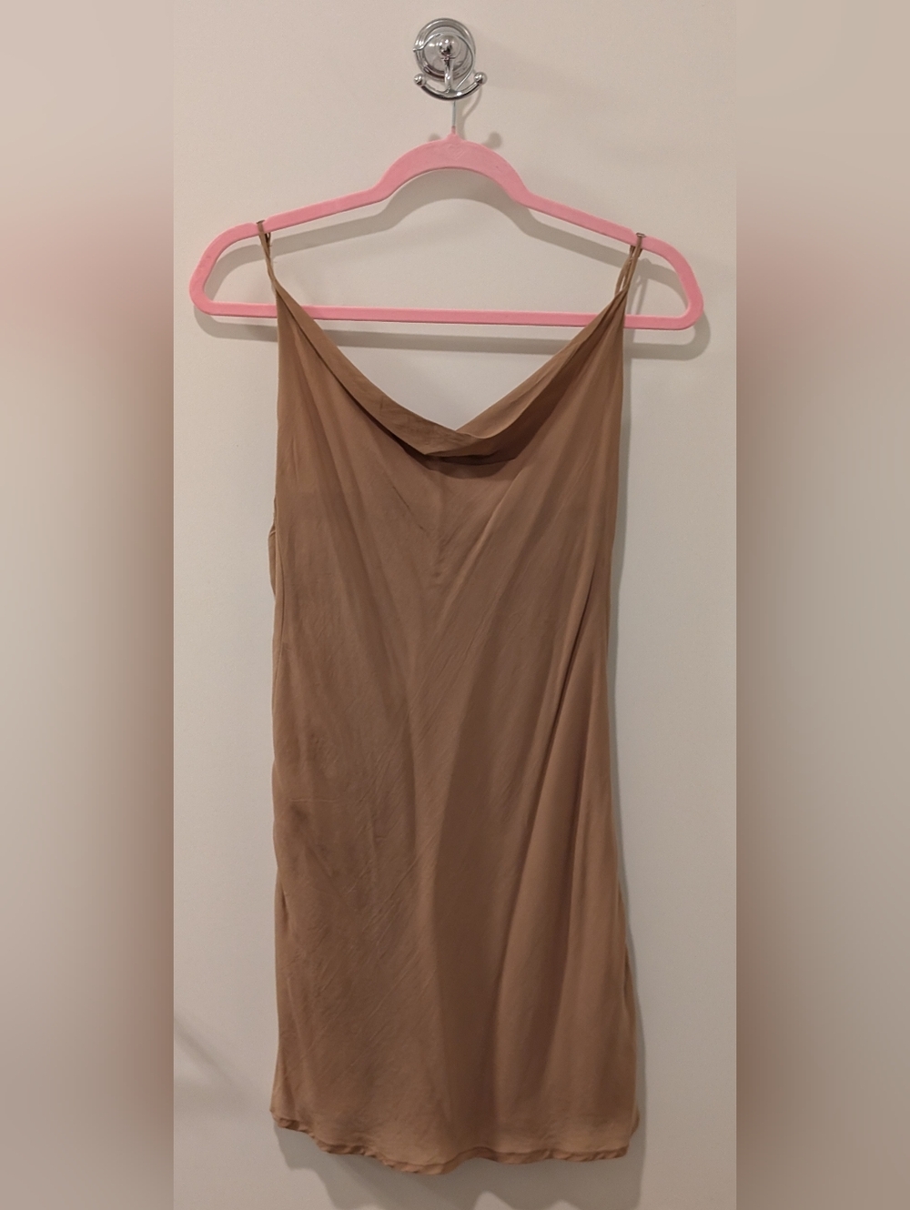 Indah Nude Brown Slip Mini Dress